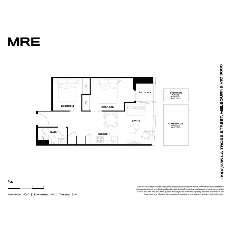 Floorplan of Homely apartment listing, 3903/285 La Trobe Street, Melbourne VIC 3000