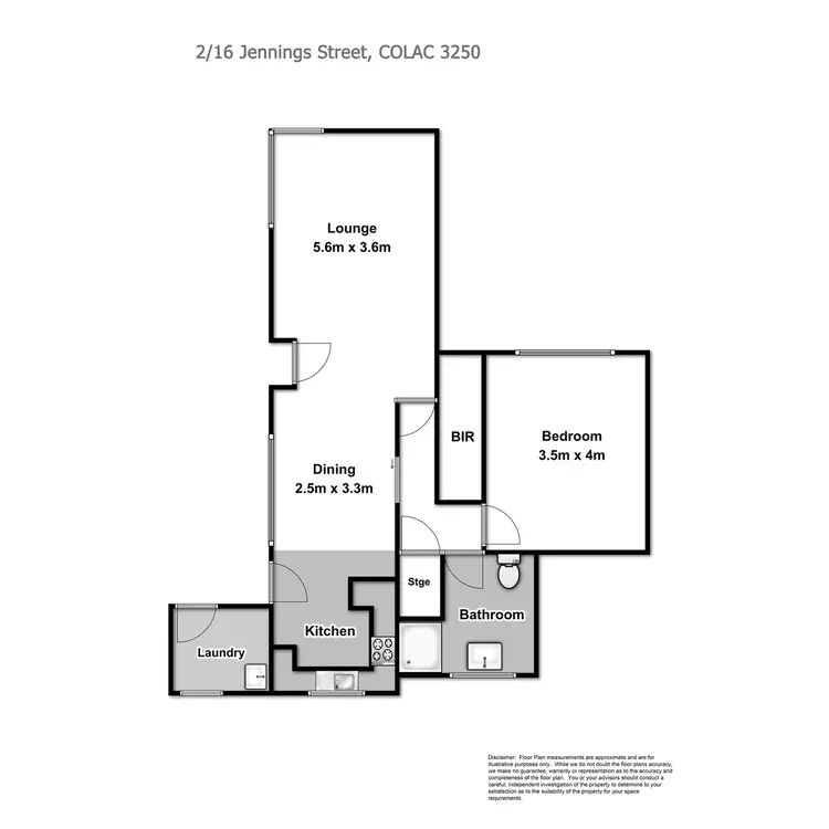 Floorplan of Homely unit listing, 2/16 Jennings Street, Colac VIC 3250