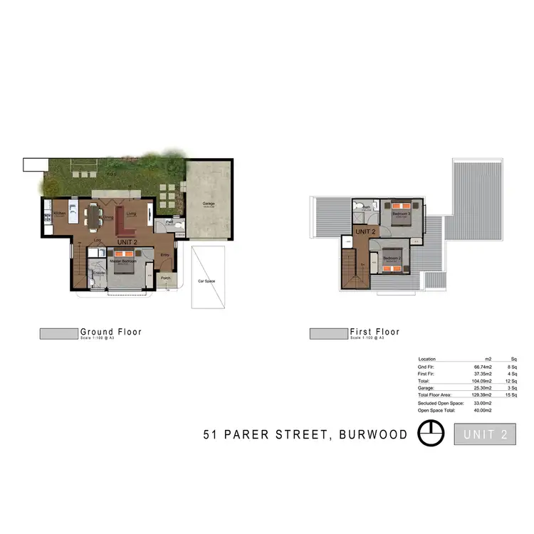 Floorplan of Homely townhouse listing, 2/51 Parer Street, Burwood VIC 3125