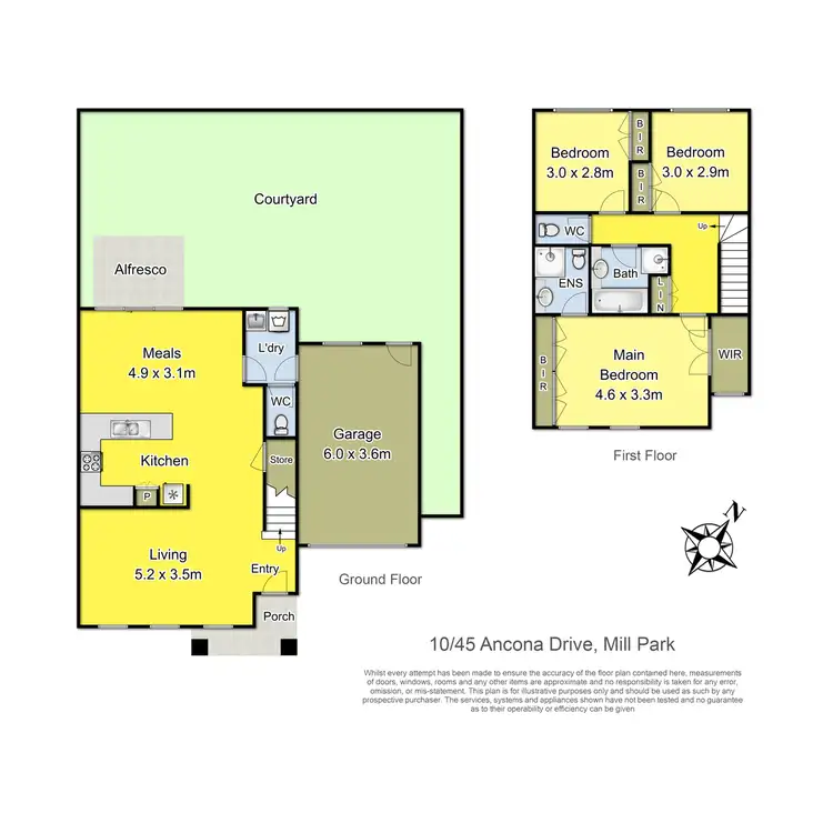 Floorplan of Homely townhouse listing, 10/45 Ancona Drive, Mill Park VIC 3082
