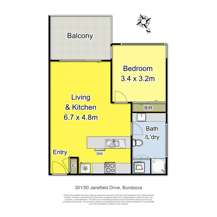 Floorplan of Homely apartment listing, 301/50 Janefield Drive, Bundoora VIC 3083