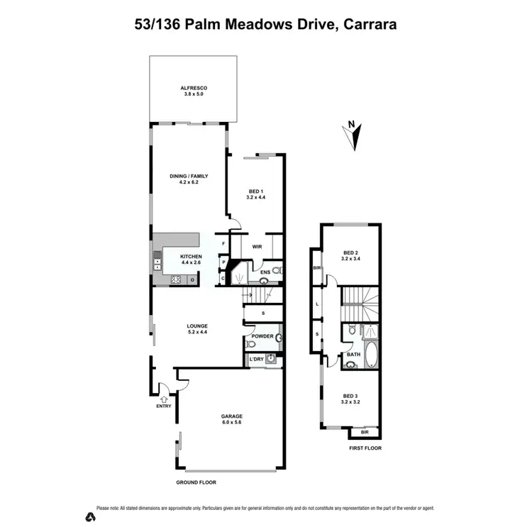 Floorplan of Homely townhouse listing, 53/136 Palm Meadows Drive, Carrara QLD 4211