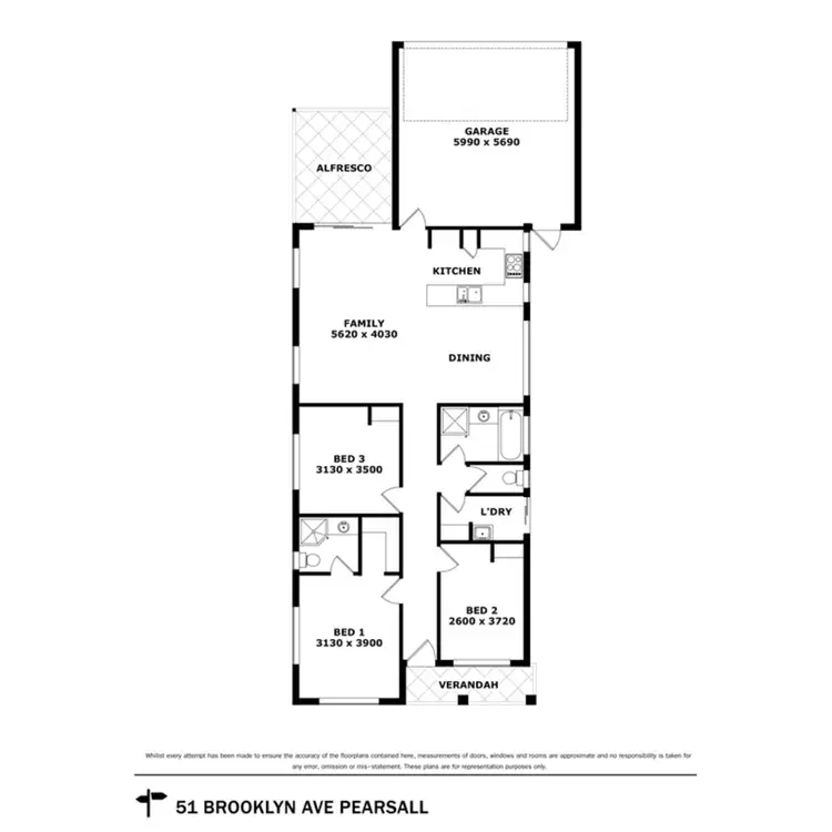 Floorplan of Homely house listing, 51 Brooklyn Avenue, Pearsall WA 6065