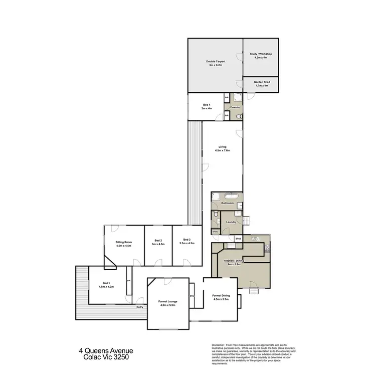 Floorplan of Homely house listing, 4 Queens Avenue, Colac VIC 3250