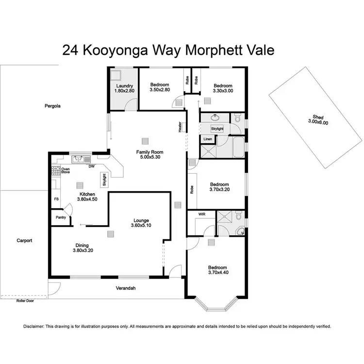 Floorplan of Homely house listing, 24 Kooyonga Way, Morphett Vale SA 5162