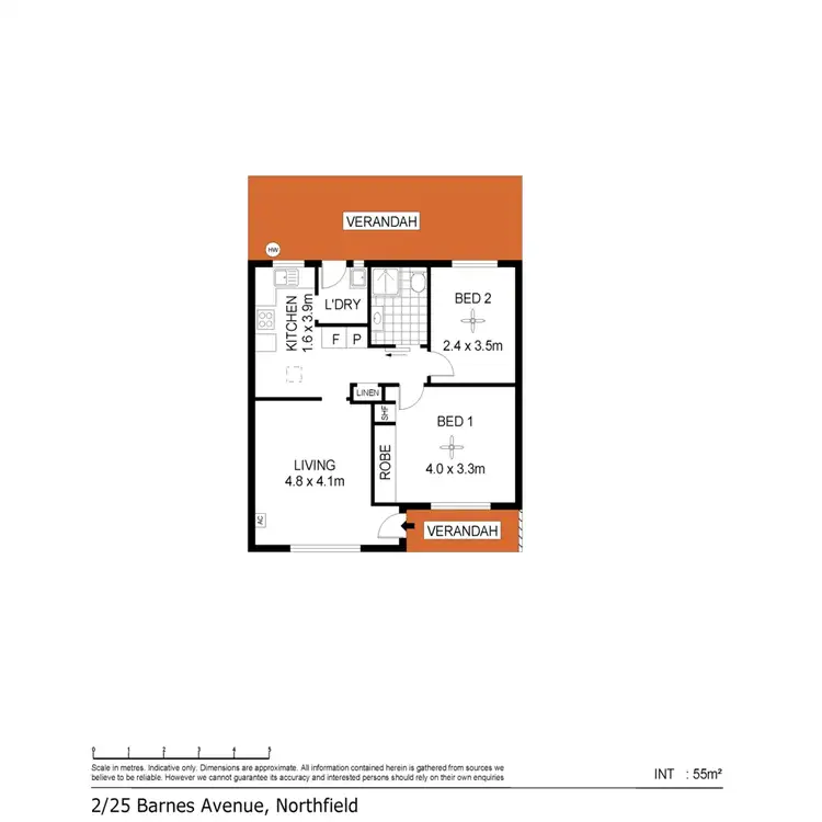 Floorplan of Homely unit listing, 2/25 Barnes Avenue, Northfield SA 5085