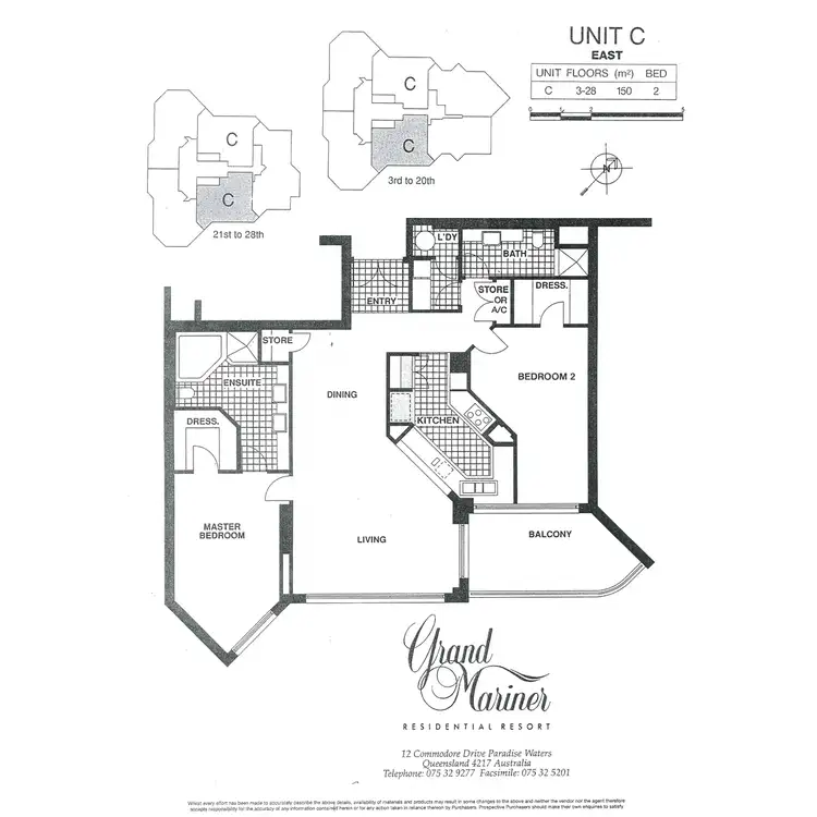 Floorplan of Homely apartment listing, 125 Grand Mariner,12 Commodore Drive, Paradise Waters QLD 4217