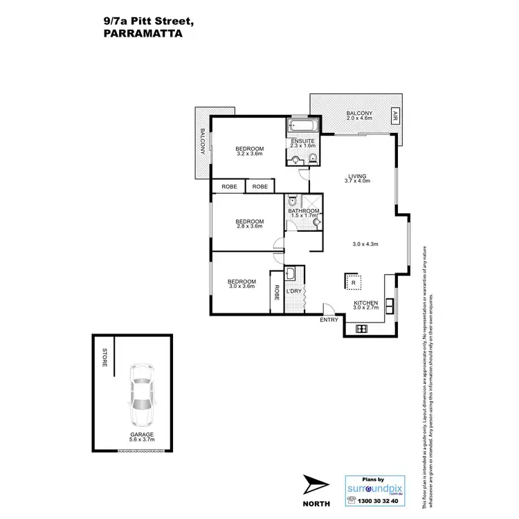 Floorplan of Homely apartment listing, 9/7A Pitt Street, Parramatta NSW 2150