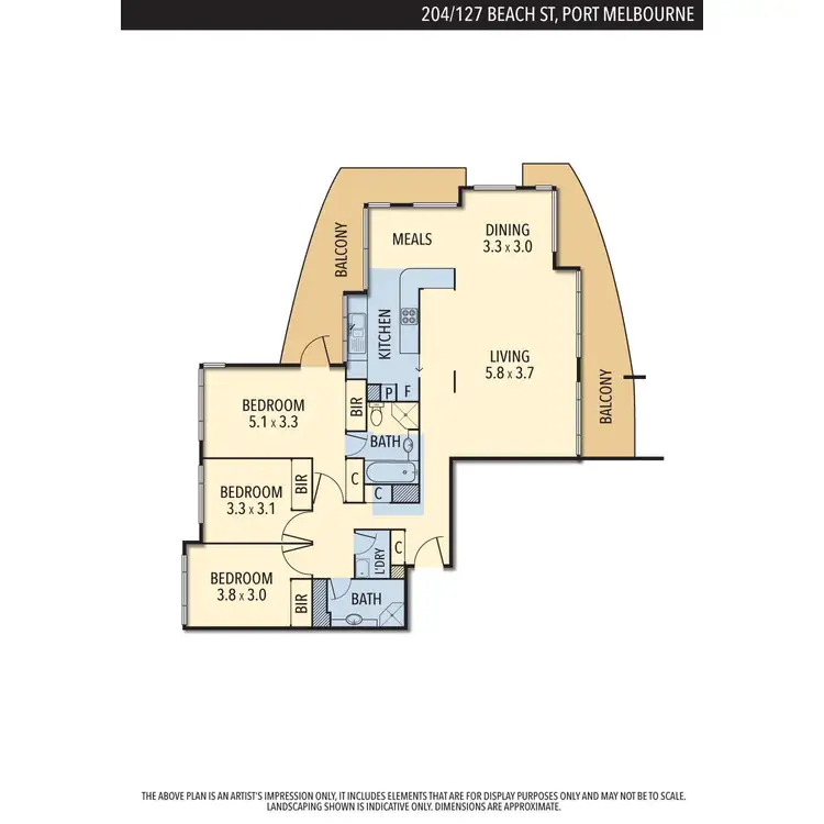Floorplan of Homely apartment listing, 204/127 Beach Street, Port Melbourne VIC 3207