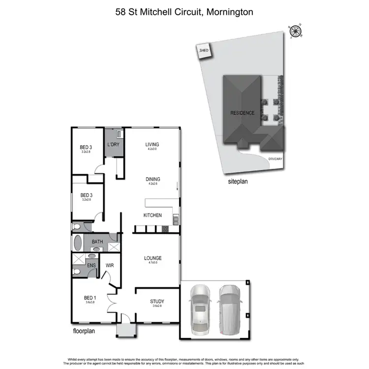 Floorplan of Homely house listing, 58 St Mitchell Circuit, Mornington VIC 3931
