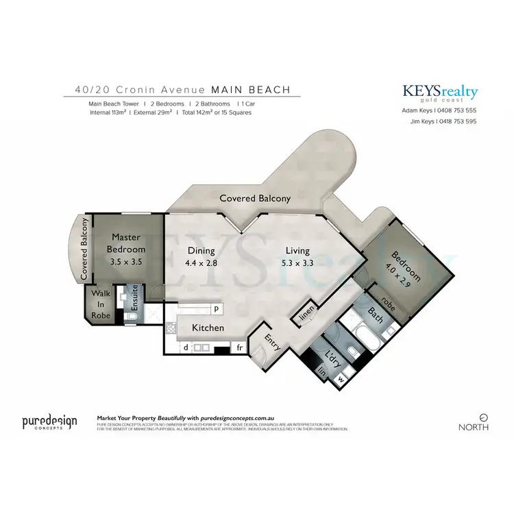 Floorplan of Homely apartment listing, Main Beach Tower, 20 Cronin Avenue, Main Beach QLD 4217