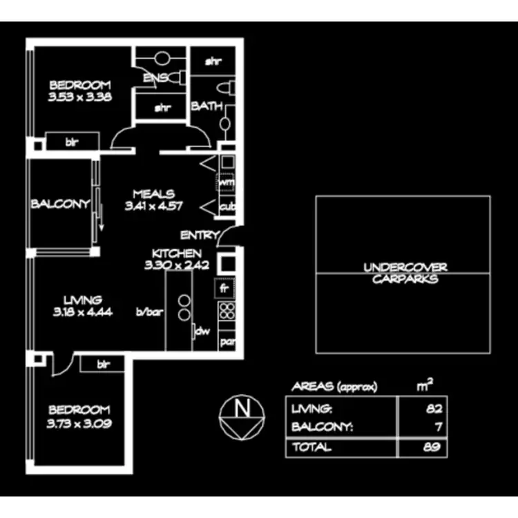 Floorplan of Homely apartment listing, 505/61-69 Brougham Place, North Adelaide SA 5006