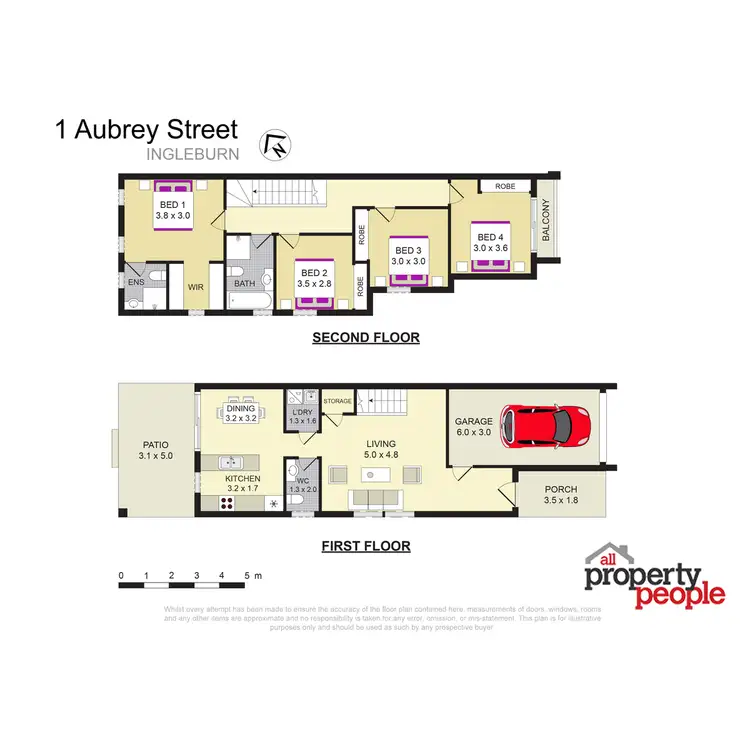 Floorplan of Homely semi-detached listing, 1 Aubrey Street, Ingleburn NSW 2565