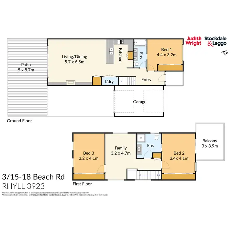 Floorplan of Homely townhouse listing, 3/15-18 Beach Road, Rhyll VIC 3923
