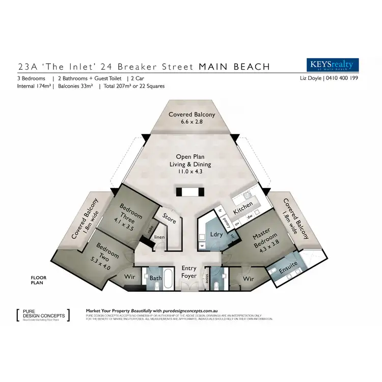 Floorplan of Homely apartment listing, The Inlet, 24 Breaker Street, Main Beach QLD 4217