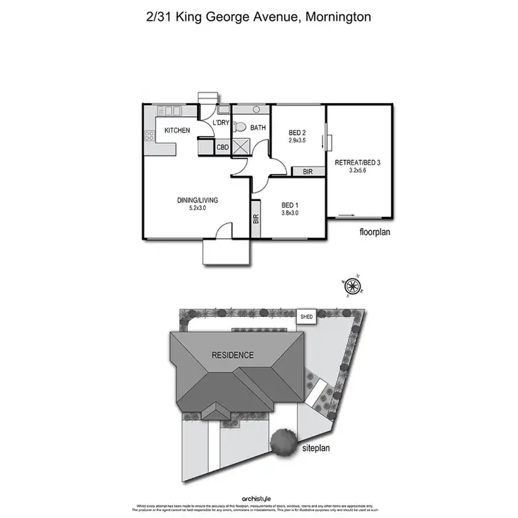 Floorplan of Homely unit listing, 2/31 King Georges Avenue, Mornington VIC 3931