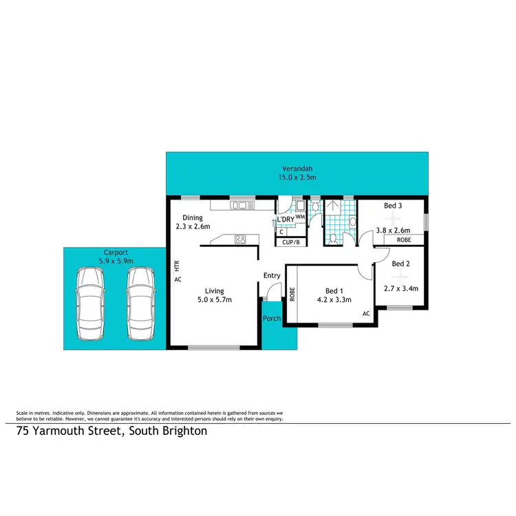 Floorplan of Homely house listing, 75 Yarmouth Street, South Brighton SA 5048