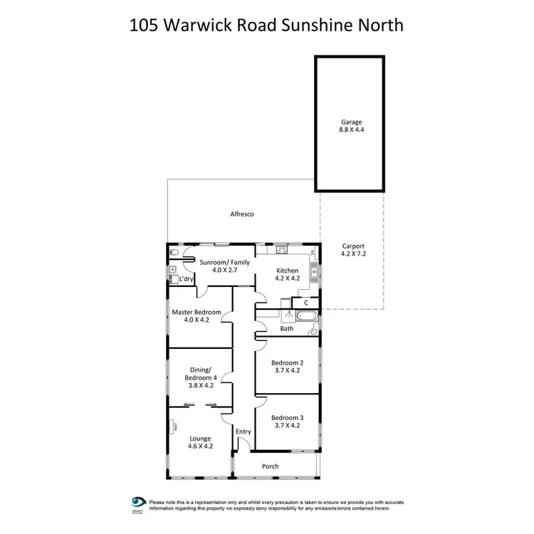 Floorplan of Homely house listing, 105 Warwick Road, Sunshine North VIC 3020