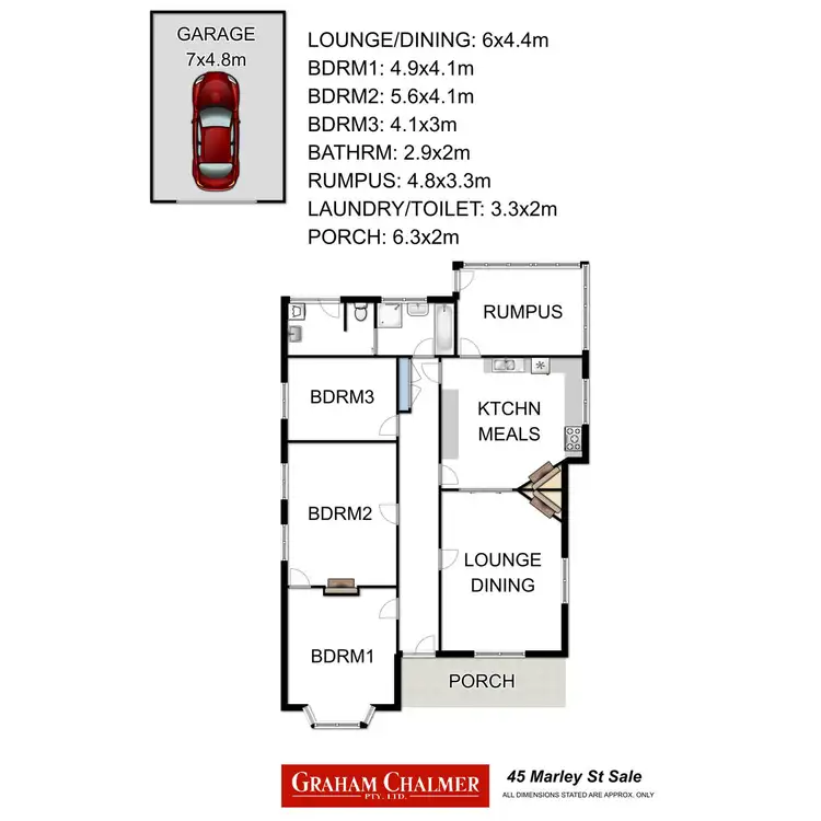 Floorplan of Homely house listing, 45 Marley Street, Sale VIC 3850