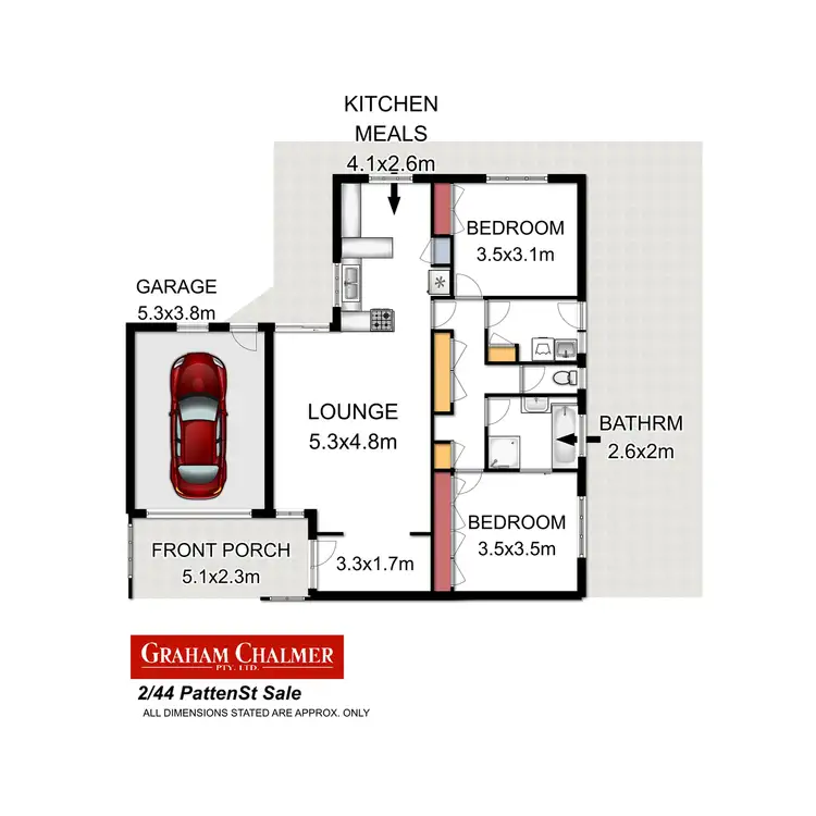 Floorplan of Homely townhouse listing, 2/44 Patten Street, Sale VIC 3850