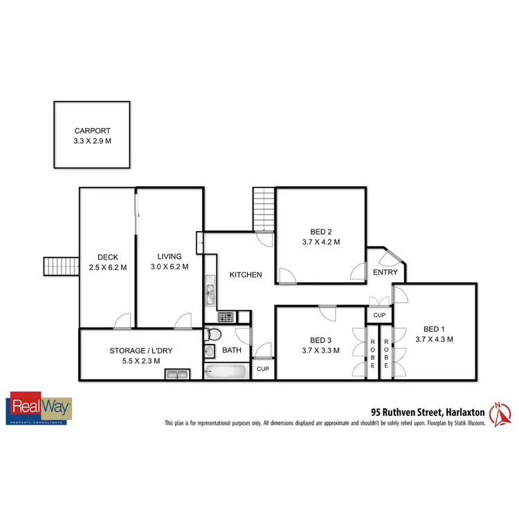 Floorplan of Homely house listing, 95 Ruthven Street, Harlaxton QLD 4350