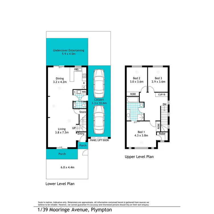 Floorplan of Homely townhouse listing, 1/39 Mooringe Avenue, Plympton SA 5038