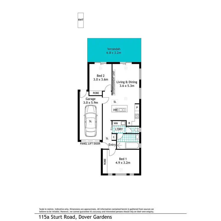 Floorplan of Homely house listing, 115A Sturt Road, Dover Gardens SA 5048