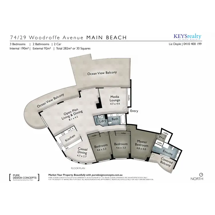 Floorplan of Homely apartment listing, The Meriton, 29 Woodroffe Avenue, Main Beach QLD 4217