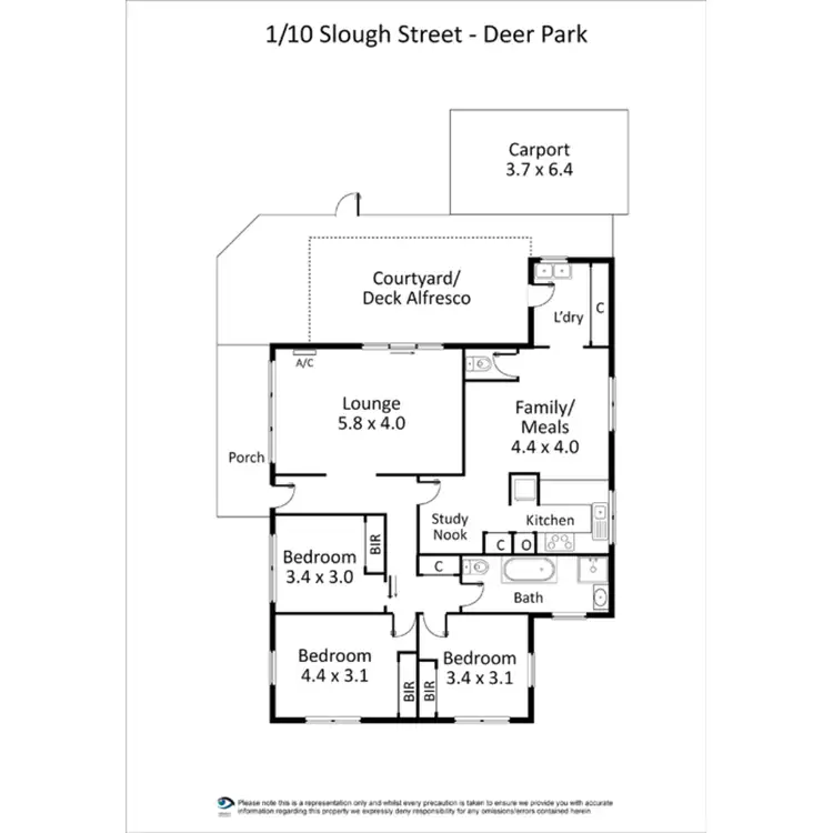 Floorplan of Homely house listing, 1/10 Slough Street, Deer Park VIC 3023