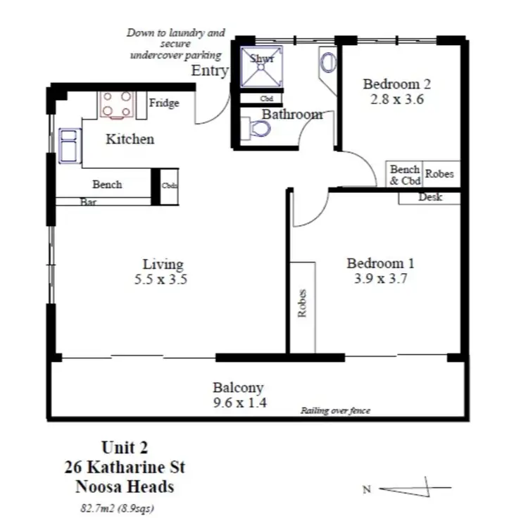 Floorplan of Homely apartment listing, 2/26 Katharina Street, Noosa Heads QLD 4567