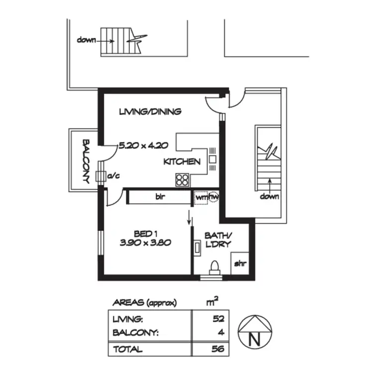Floorplan of Homely unit listing, 6/9 Rose Street, Glenelg SA 5045