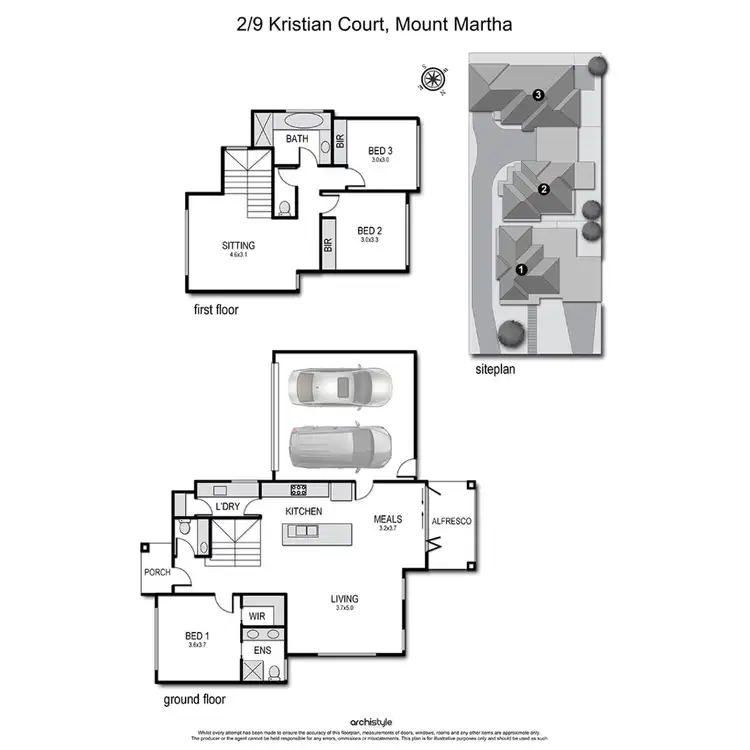 Floorplan of Homely townhouse listing, 2/9 Kristian Court, Mount Martha VIC 3934