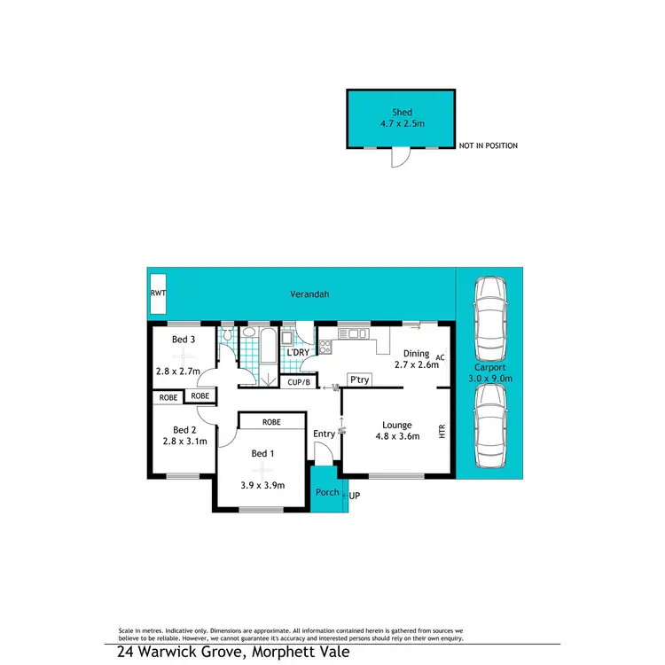 Floorplan of Homely house listing, 24 Warwick Grove, Morphett Vale SA 5162
