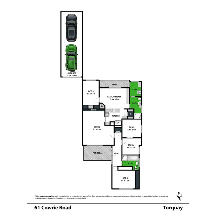 Floorplan of Homely house listing, 61 Cowrie Road, Torquay VIC 3228