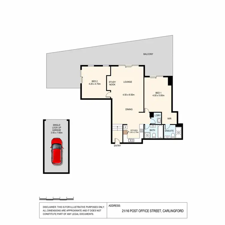 Floorplan of Homely apartment listing, 21/16 Post Office Street, Carlingford NSW 2118
