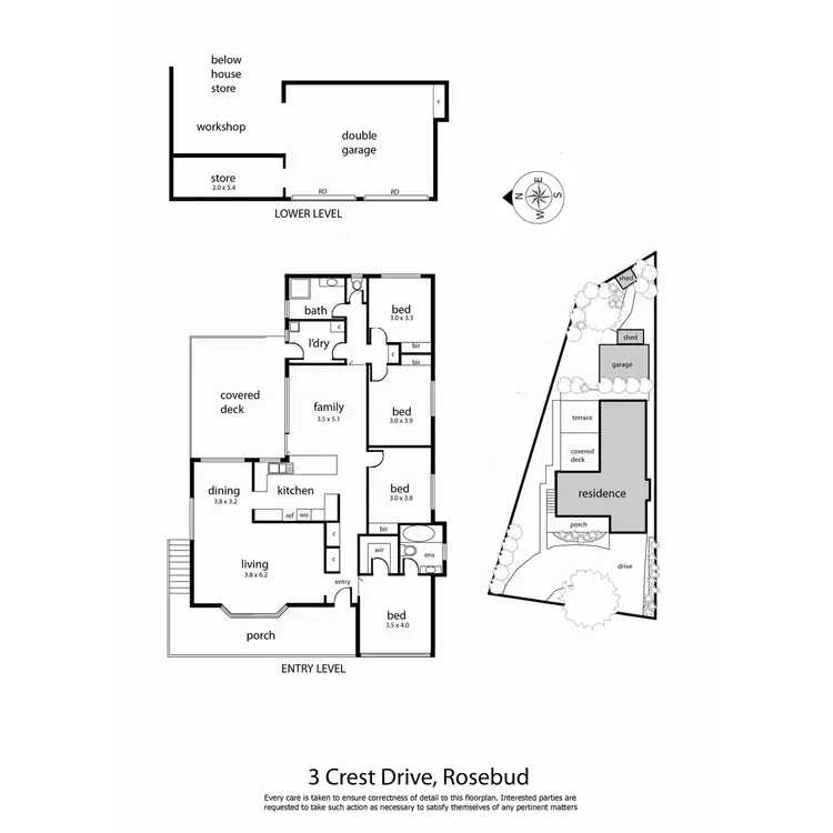 Floorplan of Homely house listing, 3 Crest Drive, Rosebud VIC 3939