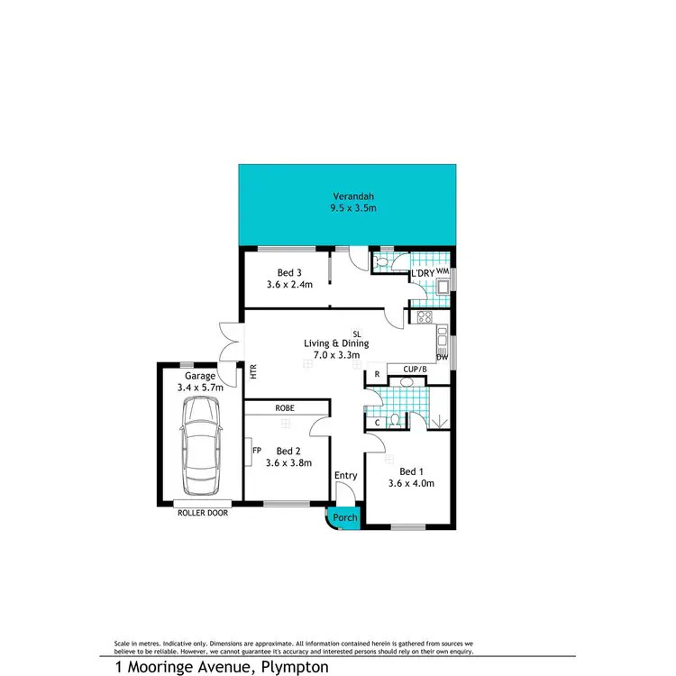 Floorplan of Homely house listing, 1 Mooringe Avenue, Plympton SA 5038
