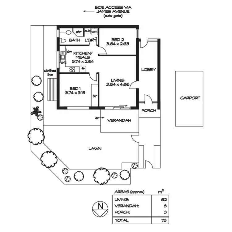 Floorplan of Homely unit listing, 3/341-343 Sir Donald Bradman Drive, Brooklyn Park SA 5032
