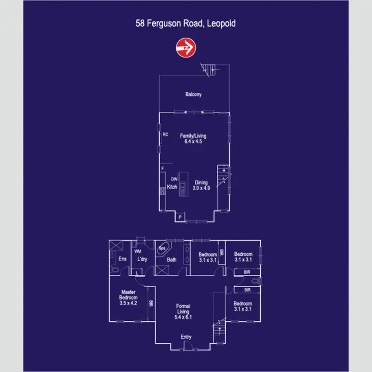 Floorplan of Homely house listing, 58 Ferguson Road, Leopold VIC 3224