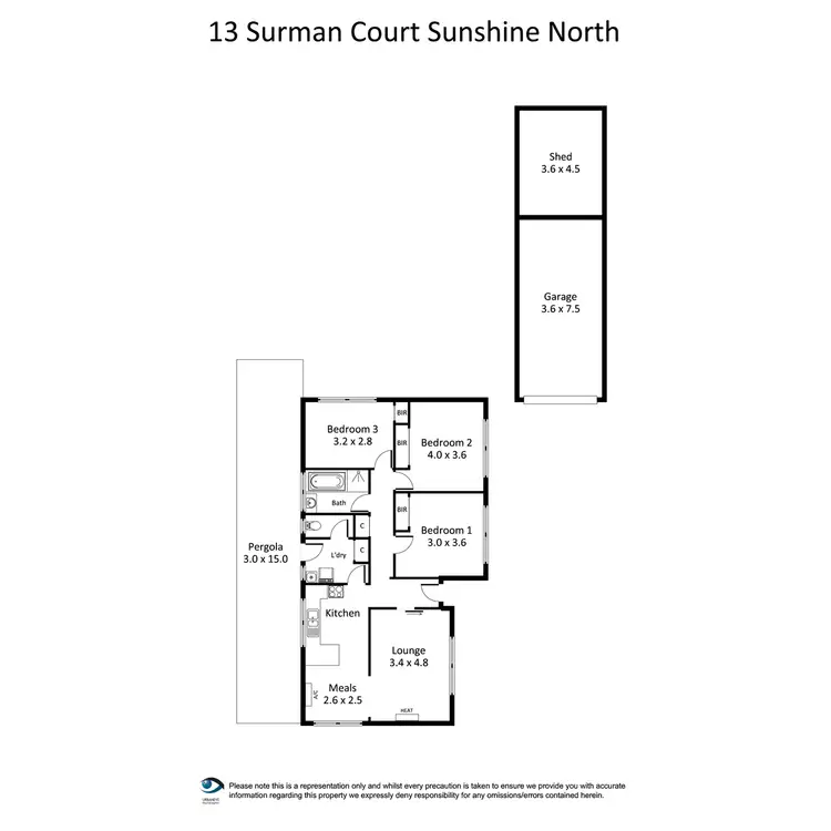 Floorplan of Homely house listing, 13 Surman Court, Sunshine North VIC 3020