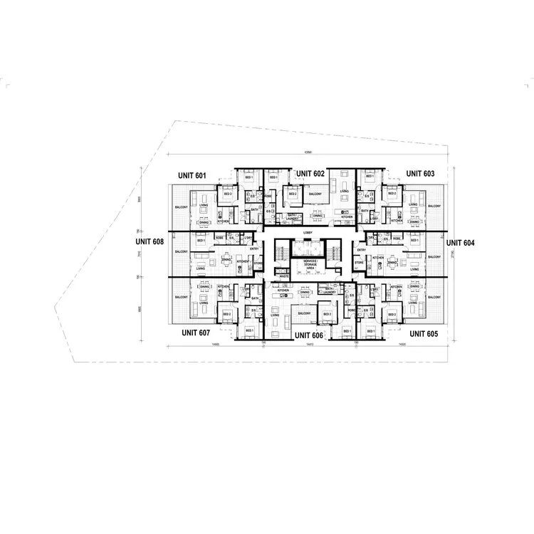 Floorplan of Homely unit listing, 603/6 Finniss Street, Darwin NT 800