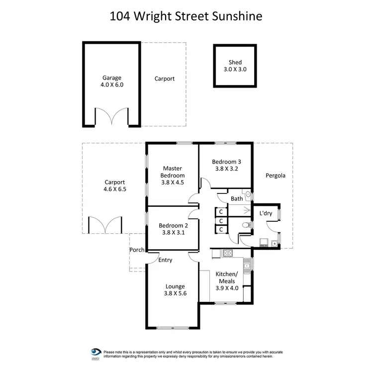 Floorplan of Homely house listing, 104 Wright Street, Sunshine VIC 3020