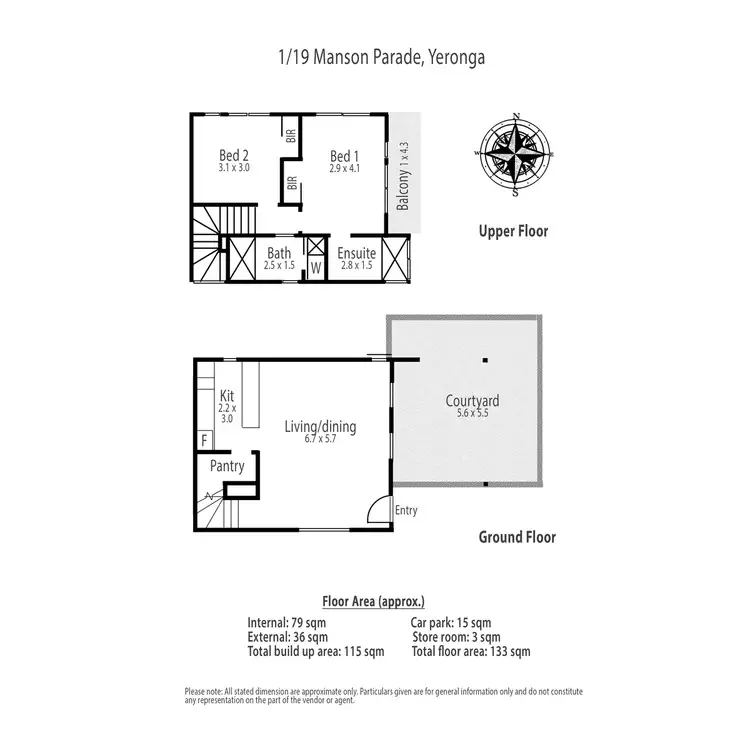 Floorplan of Homely unit listing, 1/19 Manson Parade, Yeronga QLD 4104