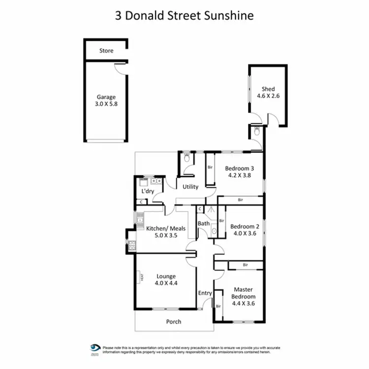 Floorplan of Homely house listing, 3 Donald Street, Sunshine VIC 3020