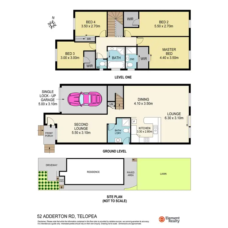 Floorplan of Homely semi-detached listing, 52 Adderton Road, Telopea NSW 2117