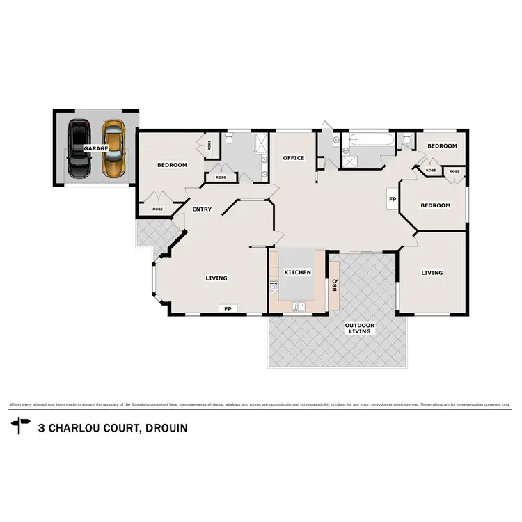 Floorplan of Homely house listing, 3 Charlou Court, Drouin VIC 3818