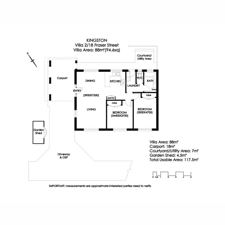 Floorplan of Homely unit listing, 2/18 Fraser Street, Kingston TAS 7050