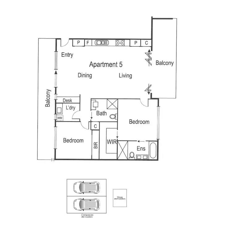 Floorplan of Homely apartment listing, 5/383 New Street, Brighton VIC 3186