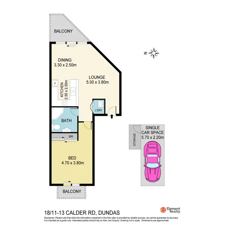Floorplan of Homely apartment listing, 18/11-13 Calder Road, Dundas NSW 2117