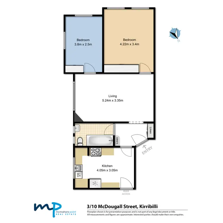 Floorplan of Homely apartment listing, 3/10 McDougall Street, Kirribilli NSW 2061